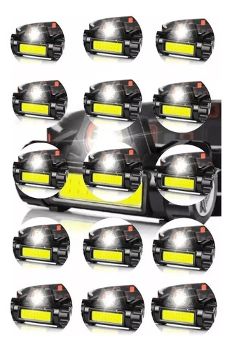 Kit 5 Lanterna Cabeça Capacete Recarregável Led T6 + 1 Led