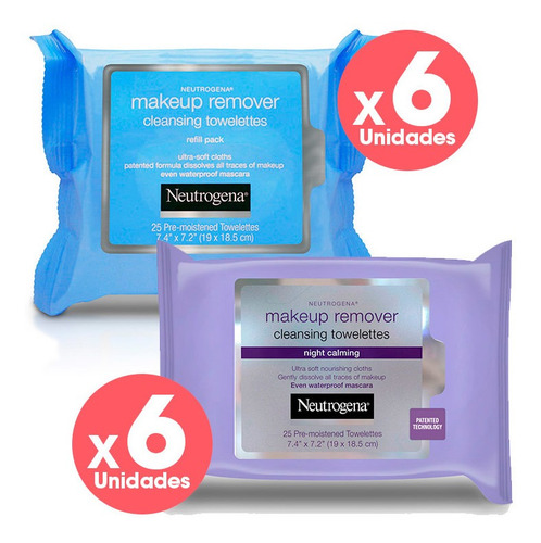 Pack Toallitas Desmaquillantes Neutrogena X12 Unidades