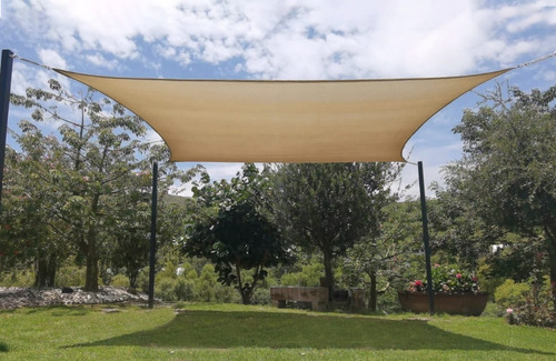 Imagen 9 de 10 de Malla Sombra 90% Raschel Beige De 3mx3m Lista Para Colocar