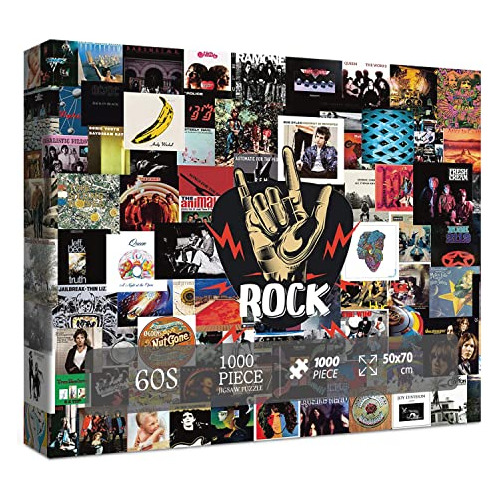 Rock Jigsaw Puzzles 1000 Piezas, Rock And Roll Album Dk5jv