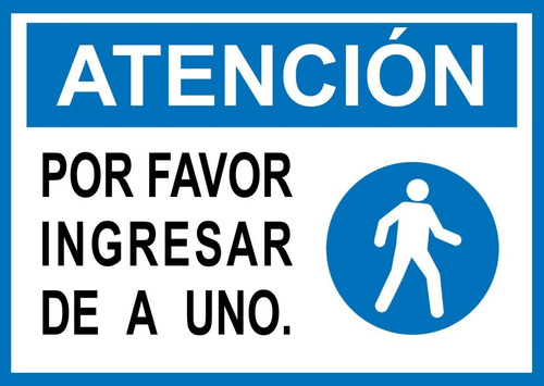 Cartel Ingrese De A Uno - 15 X 10 Cm