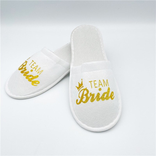 Pantuflas Blancas Matrimonio Despedida Spa Cortejo Boda Pack