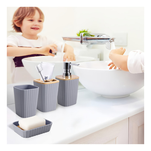 Kit De 6 Accesorios De Baño Cuadrado C56