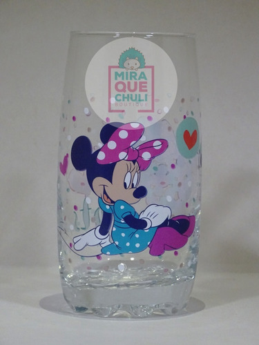 Nuevo Disney Rosa Minnie Mouse Vaso de vidrio de brillo Silueta 