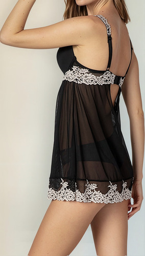 Baby Doll Copa C Con Soft Y Colaless Negro Intime 9631006