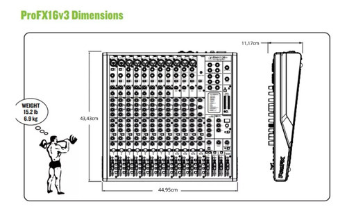 Mezcladora Análoga 16 Canales Con Fx Y Usb Profx16v3 Mackie