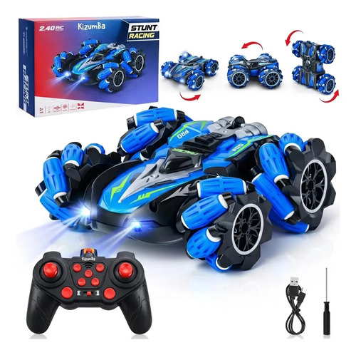 Carrinho De Controle Remoto Recarregável Brinquedo 9 Funções Looping 4x4 Drift Gira 360 Graus Maluco Acrobático Escalador Com Luzes Até 20km/h Presente Menino Menina Kizumba