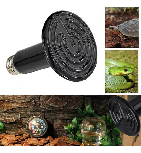 Foco Cerámica 100w Acuario Reptiles Luz Nocturna 2 Piece,