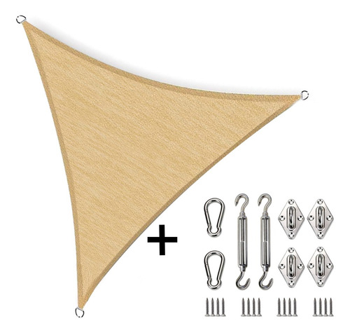 Toldo Impermeable Triangular Vela Tensada 5x5x5 Métros Patio
