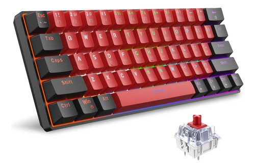 Teclado Mecánico 60% Con Cable Mini Teclado Para Juegos