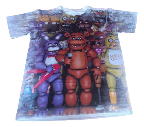 Camiseta Básica Animatronics Freddy Night At Freddy Queima