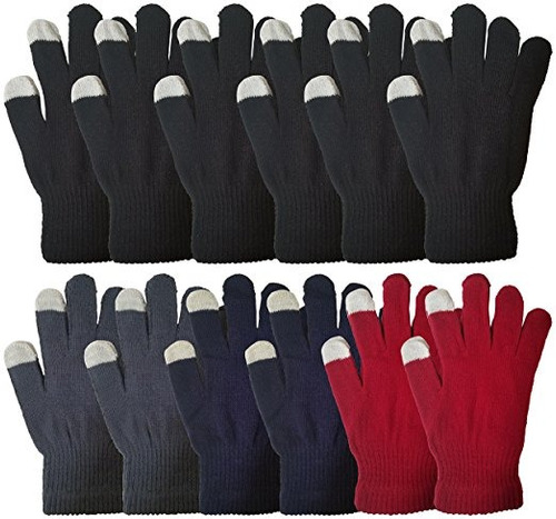 Guantes De Invierno Pantalla Táctil, 12 Pares Elásticas Suav