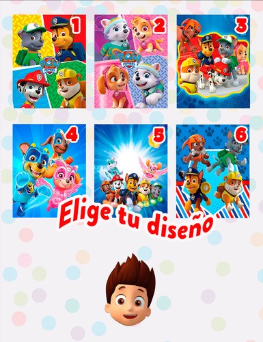 Mochilas Bolo Dulceros Personalizados Cumple Paw Patrol 60u
