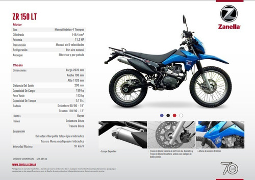 Zanella Zr 150 Lt Enduro Cross Xtz Skua Trial Honda