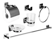 Comprar Set Kit Juego  Para Baño 6 Piezas Metal Cromado
