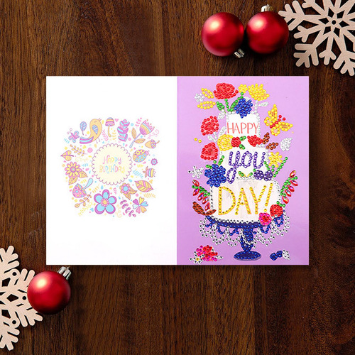 5d Diy Diamond Painting Tarjetas De Cumpleaños Tarjeta De A
