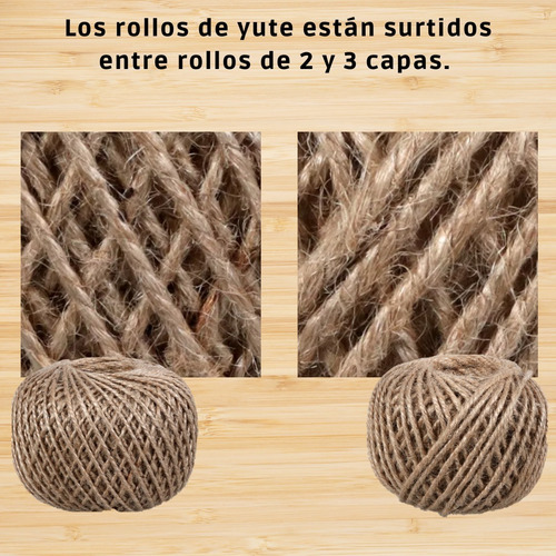 2 x 1 rolos de cordão de juta macia de alta qualidade, 156 metros, cor bronzeada total