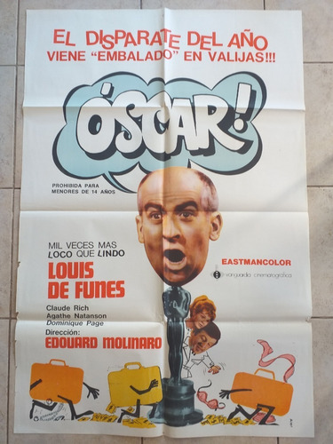Antiguo Afiche Cine - Oscar - Louis De Funes *