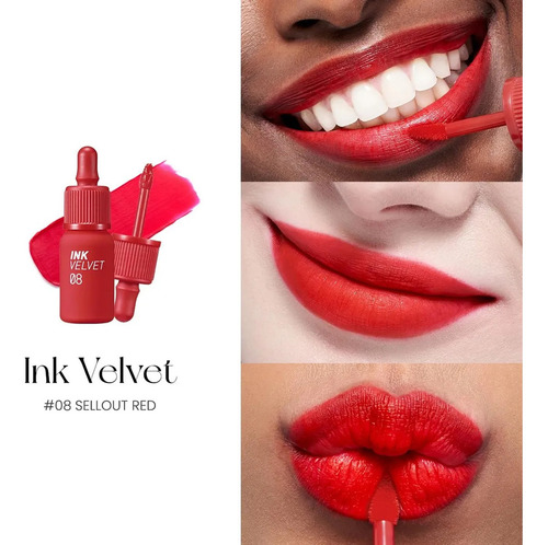 Lápiz labial Peripera No. 08 Sellout Red Peripera Ink Velvet 4g