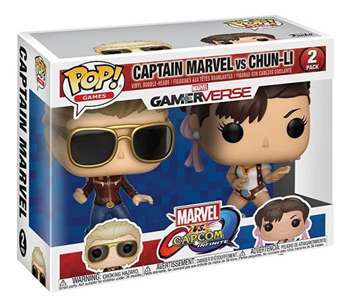 Figuras Coleccionables Funko Pop! Capitana Marvel Vs Chun-li