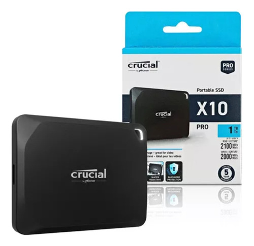 Ssd Portátil Crucial X10 Pro De 1 Gb Hasta 2100 Mb/s De Le