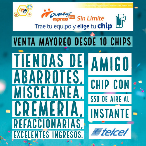 Amigo Chip Express Telcel V6.4 4g Pack 10chips Lada 442 Qro