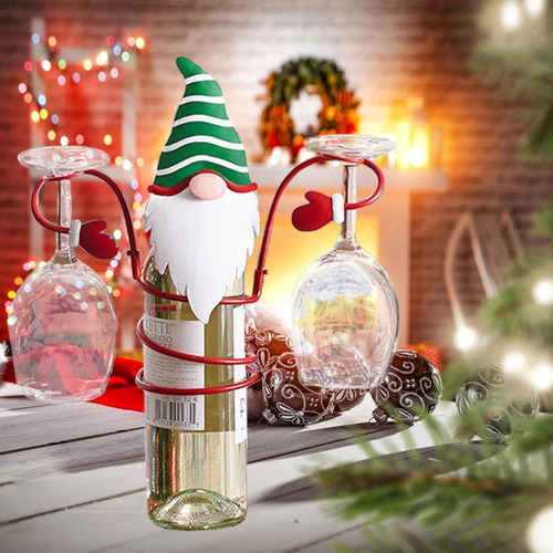 Soporte Para Copas De Vino Con Forma De Muñeco De Nieve, Dec