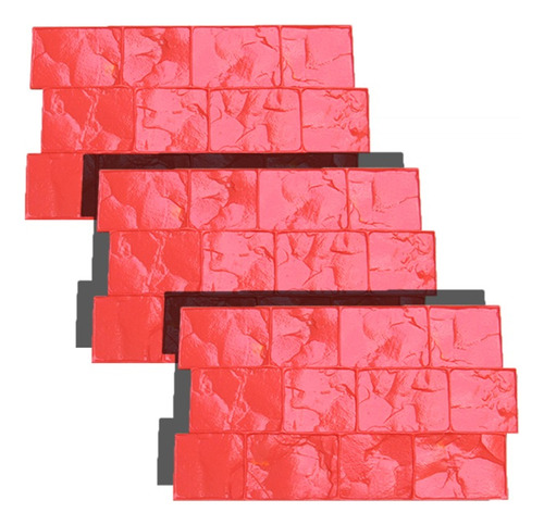 3x Molde Estampado Hormigón Muros Pisos 74x43cm Poliuretano
