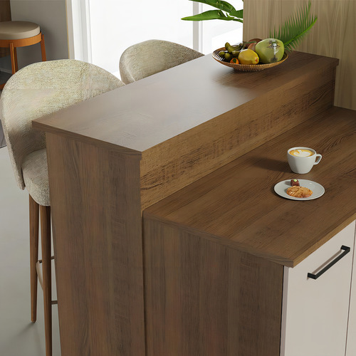 Isla Cocina Con Encimera Y Mostrador Madesa Ágata 120cm Mc Color Marrón/Crema