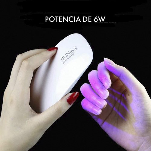 Imagen 2 de 10 de Mini Cabina Uñas Secador 6w Led Uv Esculpidas Gelidificadas