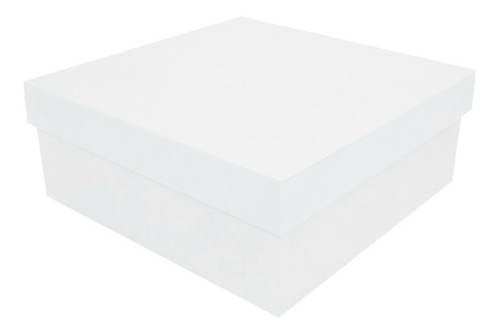 Kit 15 Caixa Quadrada Tampa Sapato 15x15x5 Madeira Pintado Cor Branco