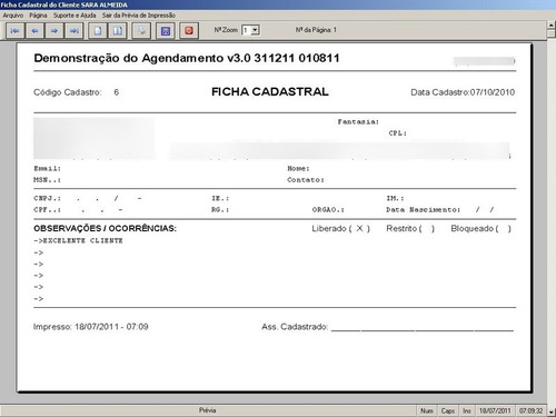 Programa Cadastro De Clientes, Agendamento E Financeiro V3.0