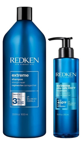 Shampoo Extreme 1000ml Reparador + Protector Térmico Redken