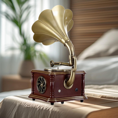 Estatueta Giratória De Gramofone, Tocador De Música Usb,