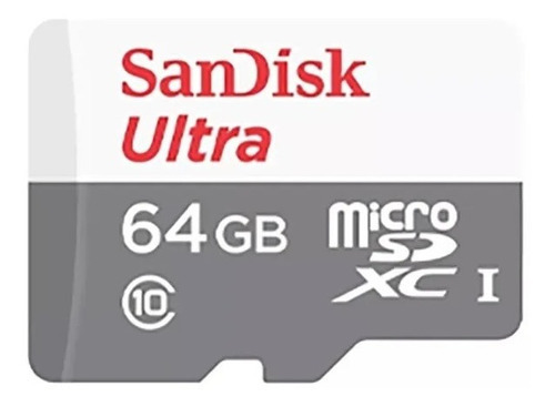 Memoria Micro Sd Sandisk 64gb Clase 10 Con Adaptador 80mb/s