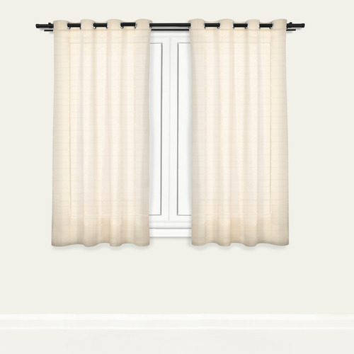 Cortinas Traslucidas Con Aros 2.00x1.35 M 2 Pzas Alfer Home