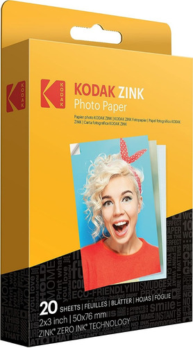 Papel Fotografico 2 X3  Kodak Zink Printomatic 20 Hojas
