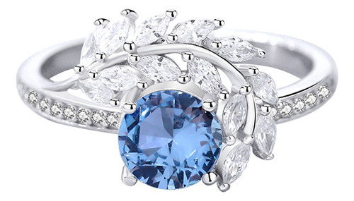 2ct Moissanita Anillo De Diamantes De Plata Esterlina Azul