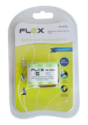 Bateria Para Telefone Sem Fio Flex Fx-107u