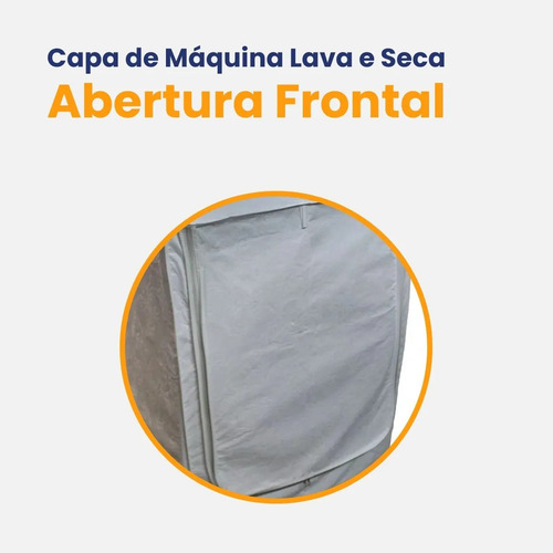 Capa Maquina Lava E Seca Samsung 8,5 9 10,2 Frontal C/ Zíper Branco