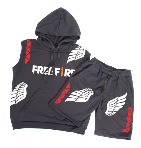 Conjunto Deportivo Niños Free Fire Angelical Chaleco +short 