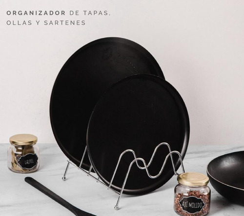 Imagen 3 de 10 de Soporte Tapas De Ollas Tablas De Cocina Metal