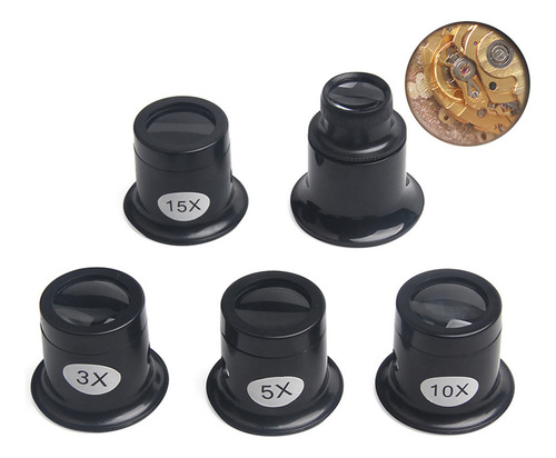 (3x) Relógio Magnifier Tool 3x 5x 10x 15x 20x Monócula Portá