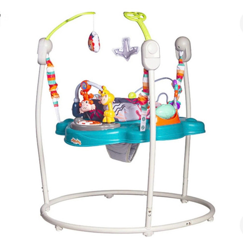 Jumper Saltarín Bebe Con Actividades 360 Grados Cian