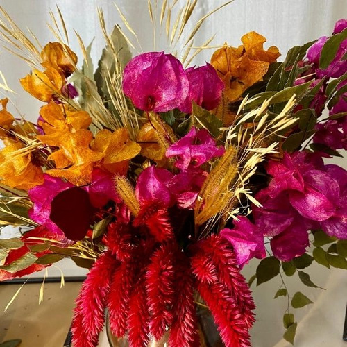 Arranjo Centro De Mesa Com Flores Secas Elegância Natural