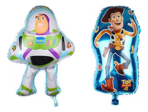Pack 2 Globos Metalizados Buzz Light Year Woody Toy Story