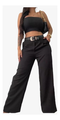Pantalon Sastrero Palazzo Mujer De Vestir Formal Tendencia