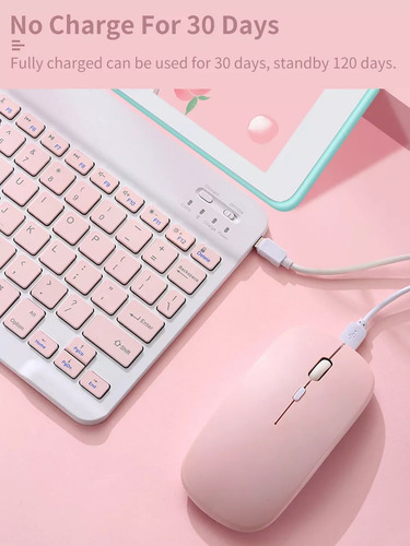 Bluetooth Keyboard & Mouse Kit For Celulares, Laptop, Tablet