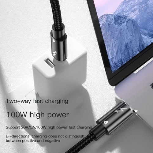 Cable Thunderbolt 4 100w Usb Tipo C 1 Metro 8k 40gbps 5amp