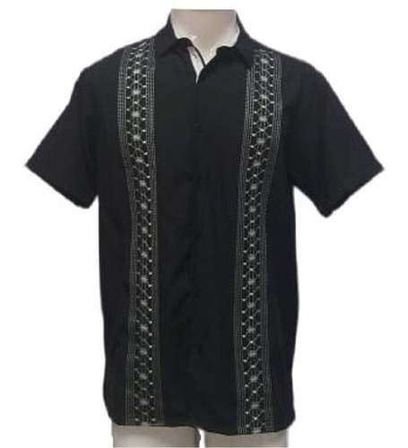 Guayabera Manga Corta Negra 977ar